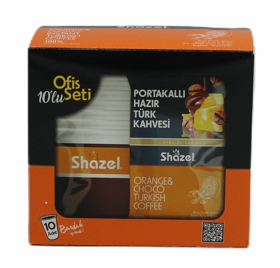 Турецкий кофе молотый Shazel Orange Choco Turkish Coffee со вкусом апельсина