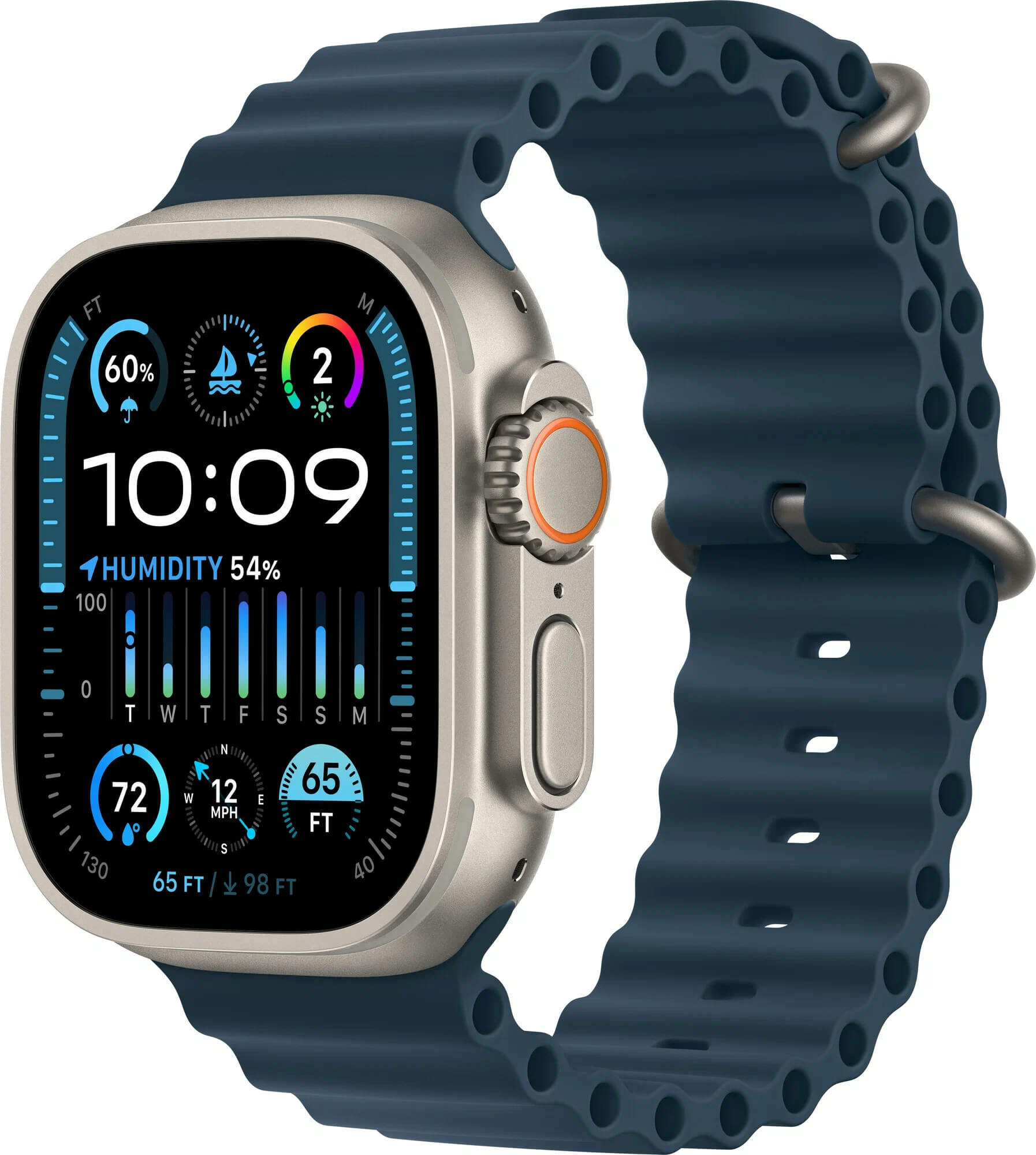 Смарт-часы Apple Watch Ultra 2 49 мм Titanium Case GPS + Cellular, Blue Ocean Band, One Size