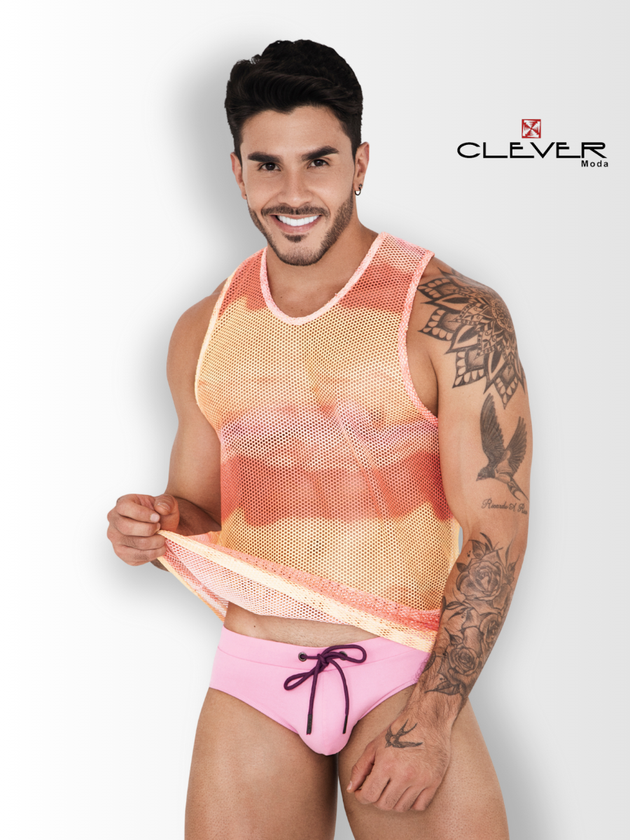 Майка CLEVER Moda, размер L, желтый/оранжевый