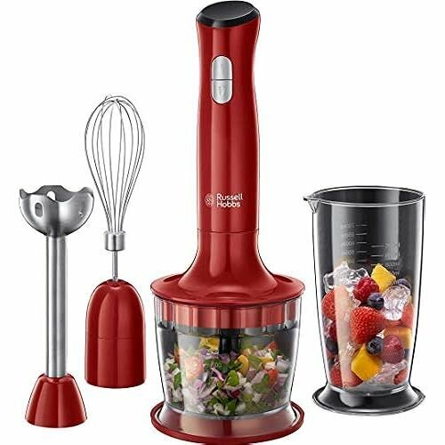 фото Russell Hobbs 24730-56 Кухонный комбайн Desire, 2 уровня скорости, функция импульсного режима/измельчения льда, красный/черный