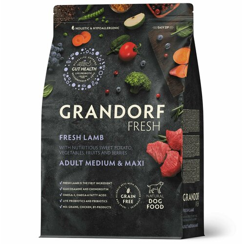 Grandorf FRESH Dog Adult MED&MAXI Lamb&Sweet Potato (мясо ягненка с бататом для собак средних и крупных пород) 10кг