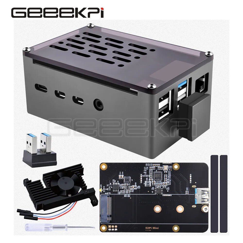 Чехол GeeekPi для Raspberry Pi 4 Model B с вентилятором