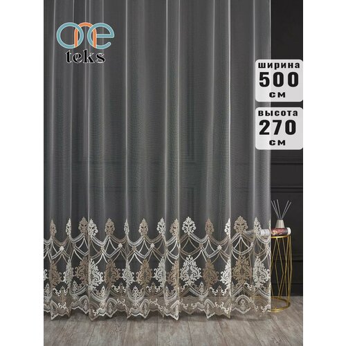 Тюль сетка с вышивкой 500x270