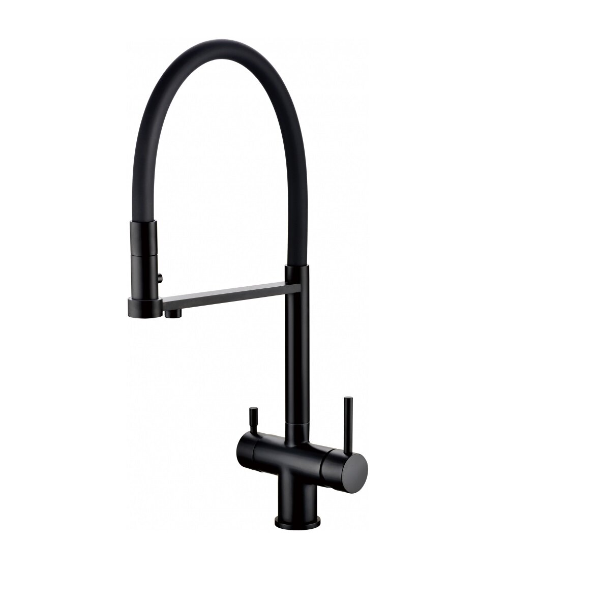 Смесители для кухни с подключением под фильтр Grocenberg GB4095BL черный матовый