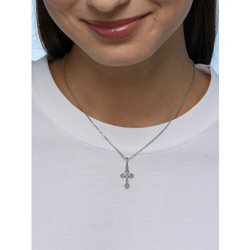 Крестик Argentum серебро 925 проба родирование размер 25 см серебристый 1315₽