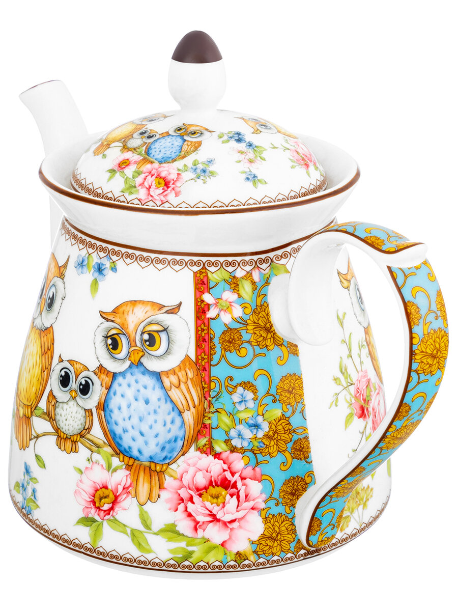 Чайник заварочный 1 л Elan Gallery "Совушки", 23х13х17 см, фарфор — фото 1