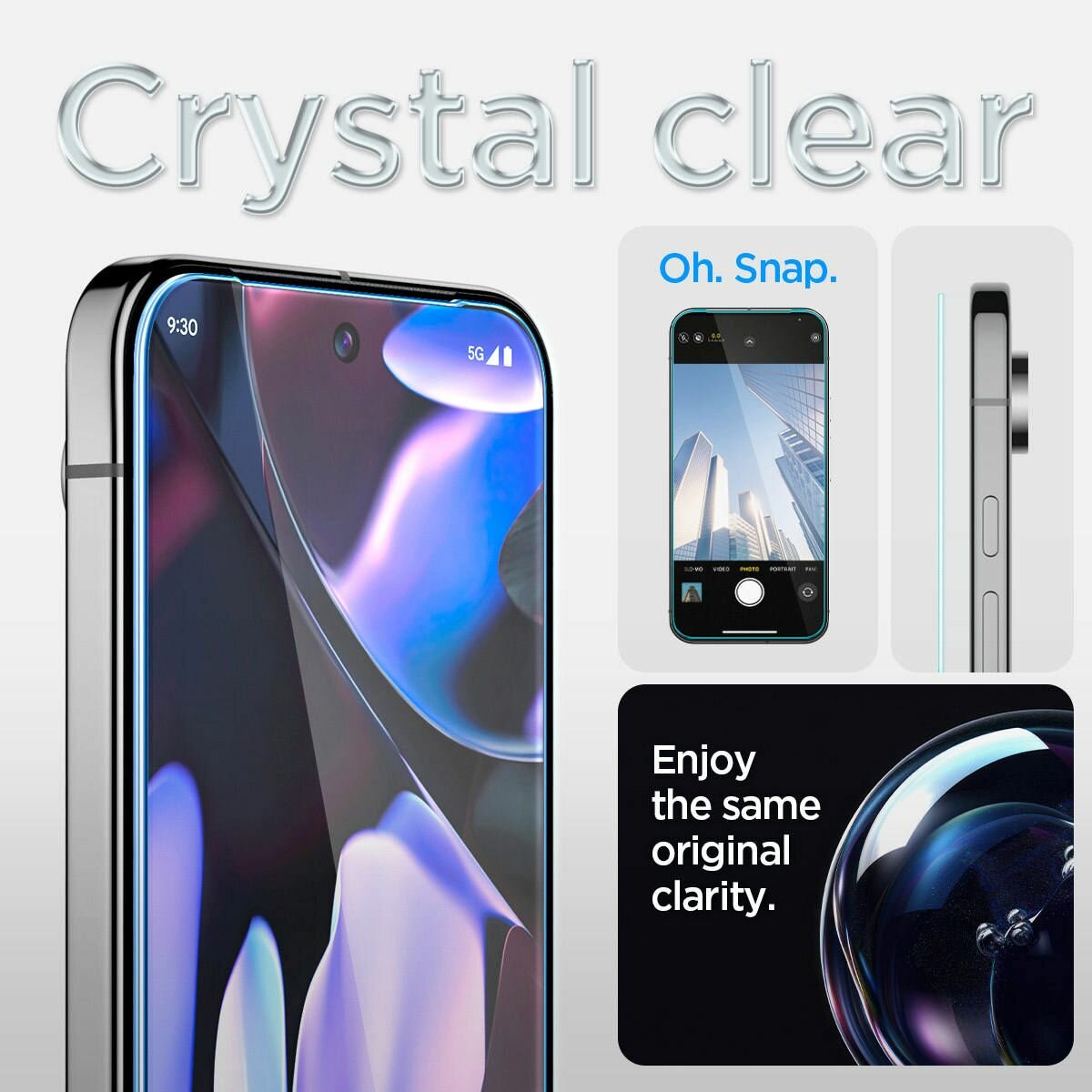 Защитное стекло SPIGEN для Google Pixel 9 Pro/9 Glas.tR EZ Fit 2 шт Прозрачный AGL08442 — фото 1