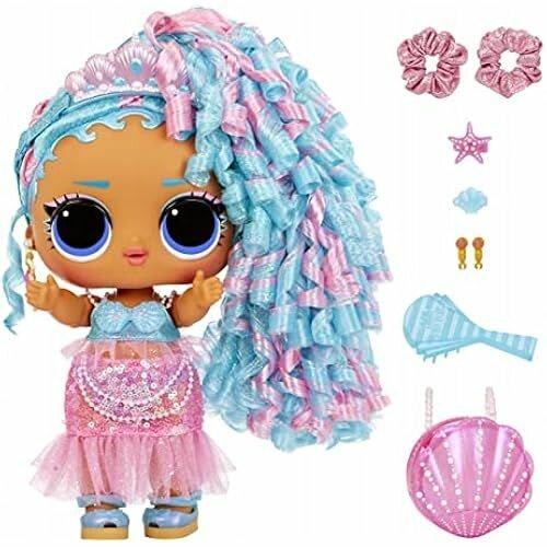 L.O.L. Surprise! Big Baby Hair Hair - Splash Queen - Кукла 27,94 см с 14 сюрпризами, аксессуарами для обмена и настоящими волосами - Для детей и коллекционеров от 4 лет