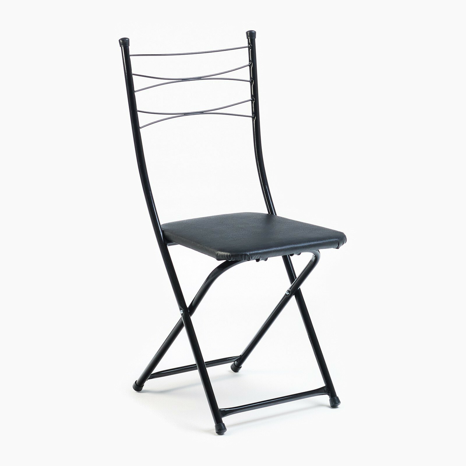 Стул для кухни складной «Венеция» экокожа цвет чёрный/чёрный