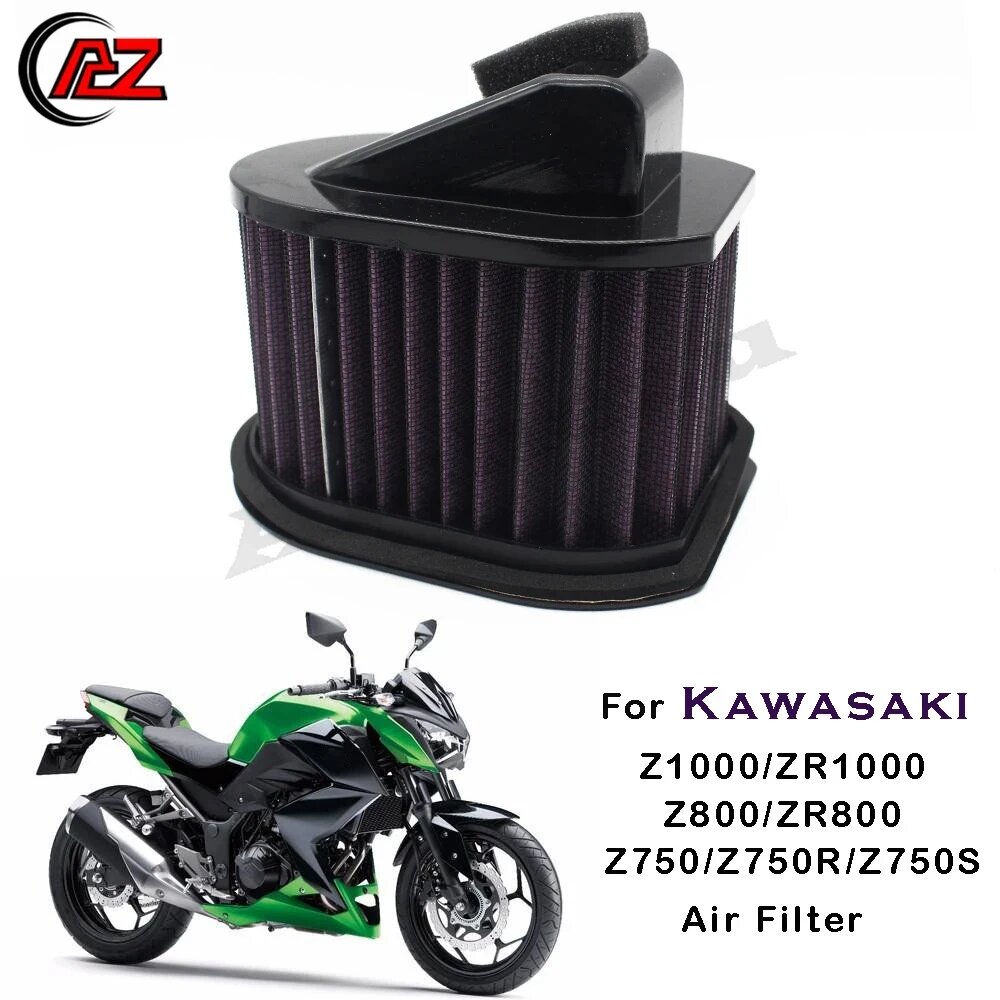 Для Kawasaki Z800 Z750 2004-2007 2008 2009 2010 2011 2012 Z1000 03-09 Замена элемента воздушного фильтра мотоцикла