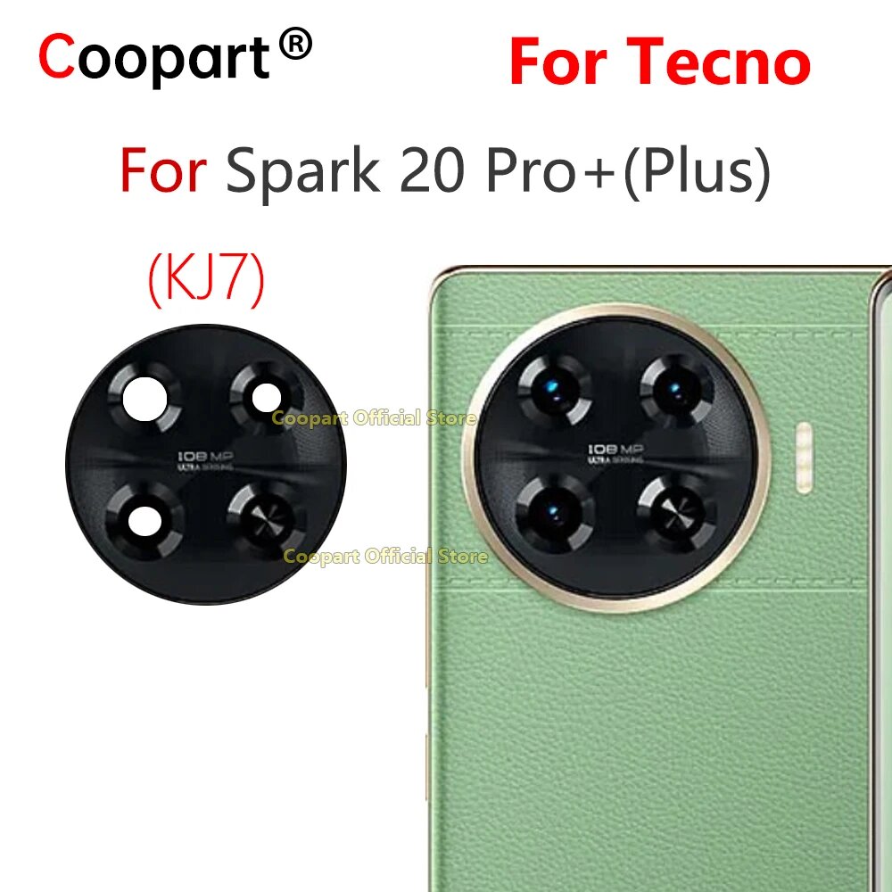 Стеклянный объектив задней камеры для Tecno Spark 20 Pro + Plus KJ7, крышка камеры, 1Pcs 0riginal