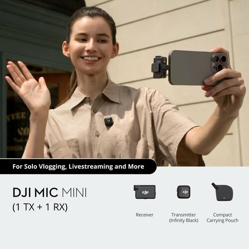 DJI Mic Мини беспроводной микрофон Mic Mini 1TX 1RX 13490₽