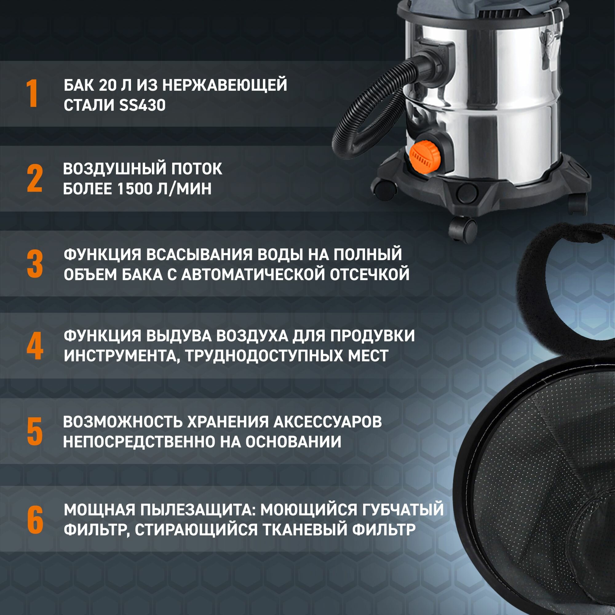 Строительный пылесос VC 20 — фото 1