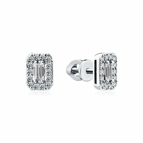 Серьги Master Brilliant, белое золото, 585 проба, бриллиант