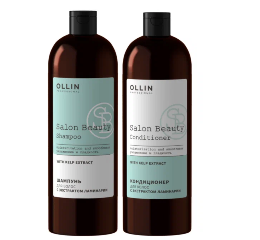 Набор Ollin Professional Salon Beauty гладкость волос с ламинарией Шампунь, Кондиционер 2*1000 мл