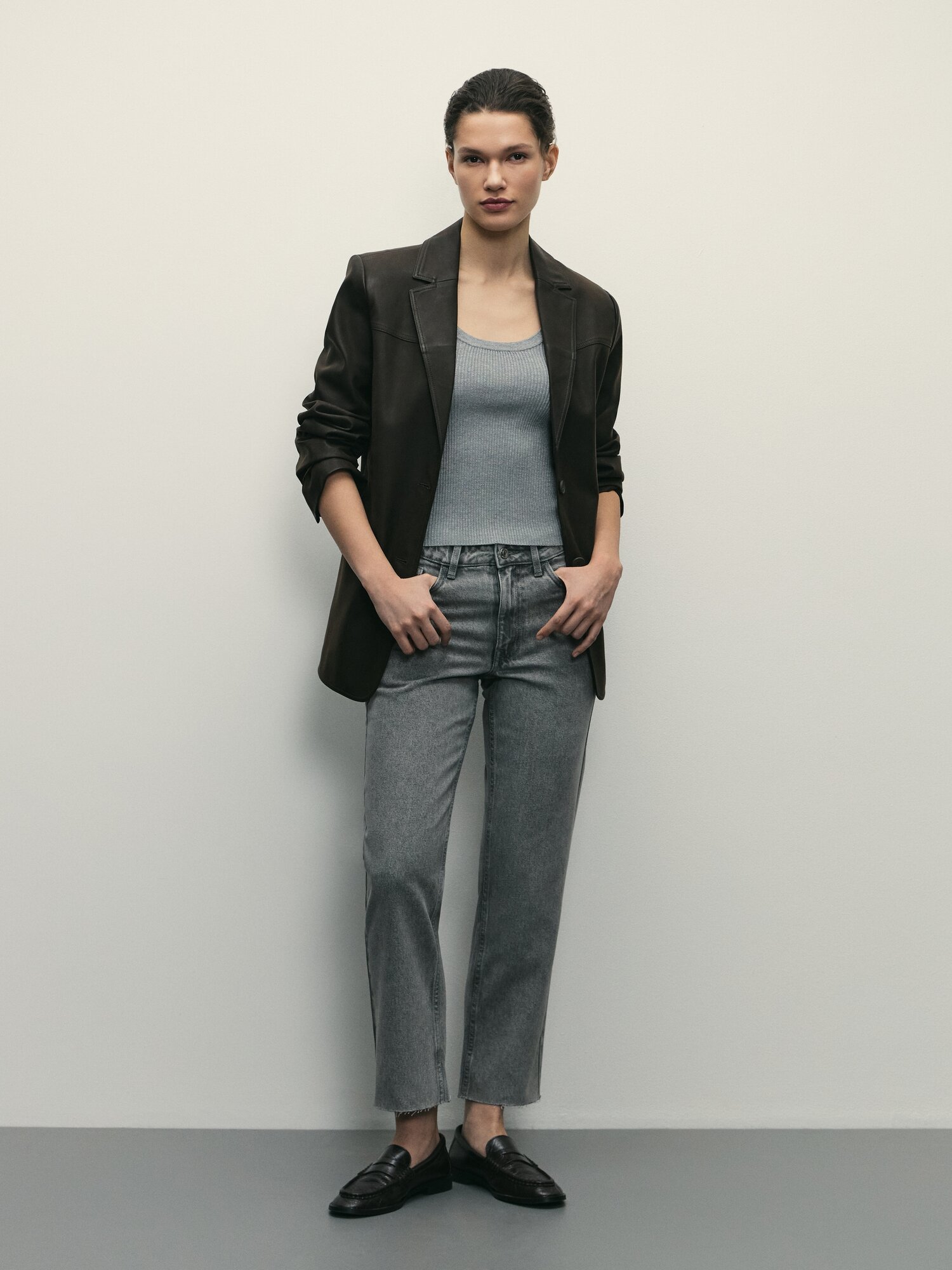 Джинсы Zarina straight cropped