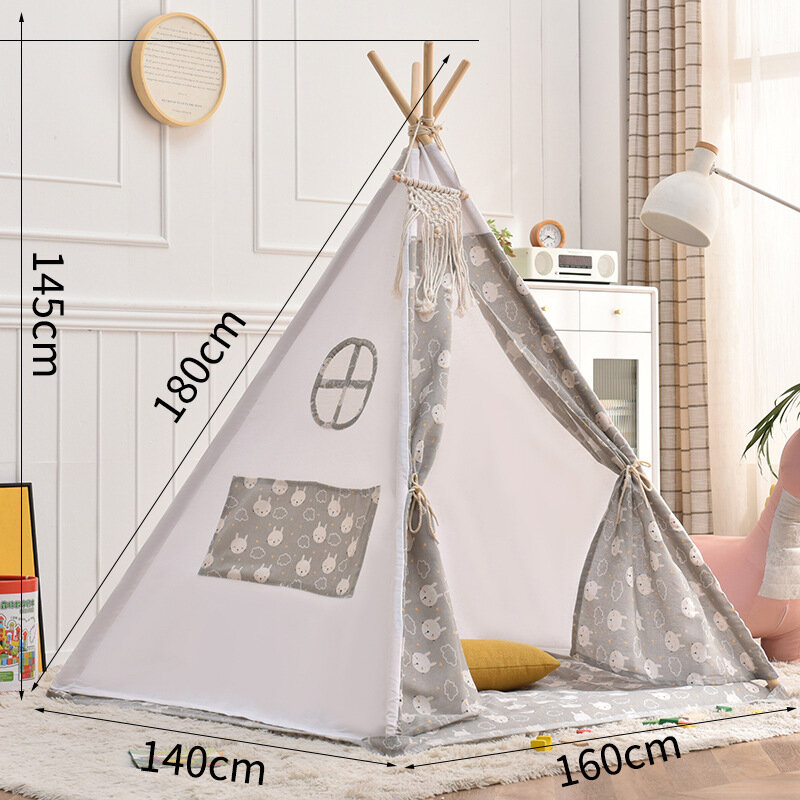 Amazon Home Детская крытая палатка Индийский открытый замок принцессы Игрушечный игровой домик Оптовая палатка 1,8 м серый кролик белая палатка