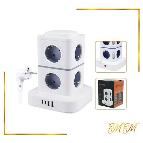 Сетевой фильтр башня 8 розеток 4 USB