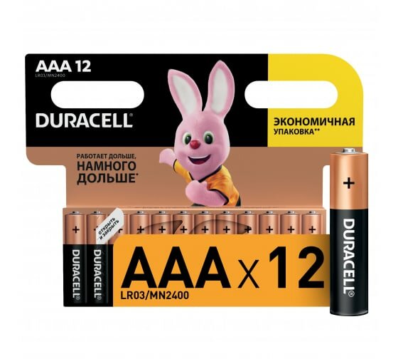 Элемент питания Duracell LR03-12BL BASIC