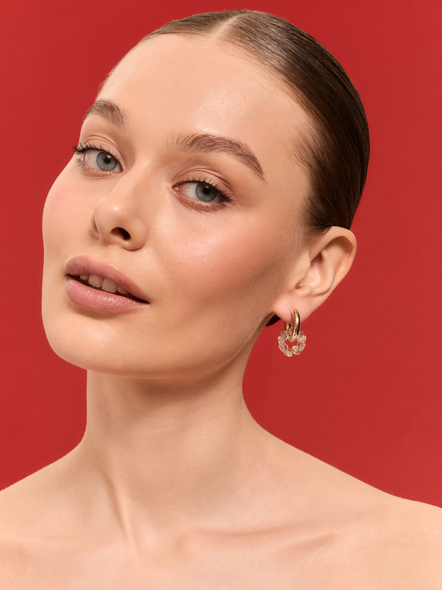 Серьги с подвесками, конго ELTANIKA, стекло, кристалл, желтый, бежевый — фото 1