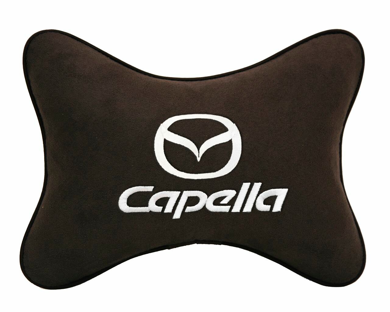 Подушка автомобильная на подголовник коричневая алькантара MAZDA Capella