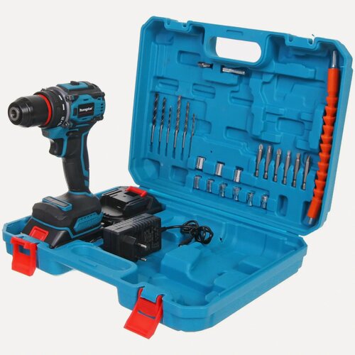 Изображение товара Дрель-шуруповерт аккумуляторная Mengtai, 18В, 2,0Ач, 2 аккумулятора, ЗУ