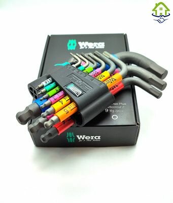 Набор Г-образных метрических ключей WERA 950/9 Hex-Plus Multicolour 2, BlackLaser (WE-133164)