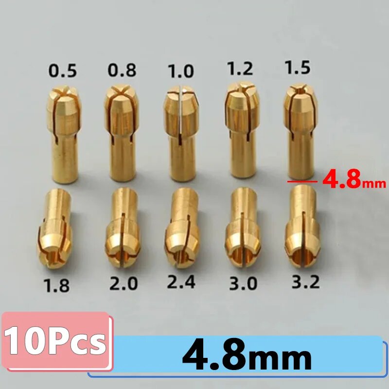 Латунный цанговый патрон 0 5-3 2 мм M7 M8  набор из 10 11 штук  Dia 4 8mm  10Pcs 