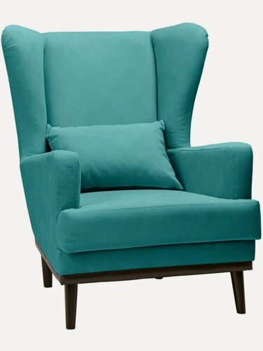 Изображение товара Кресло Оскар мягкое для отдыха дома, на ножках, велюр Maserati azur, 75х85х90 (ШхГлхВ)