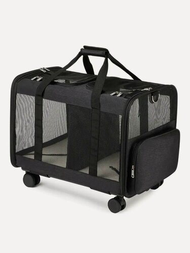 Изображение товара Сумка-переноска для 2 животных кошек собак, на колесах