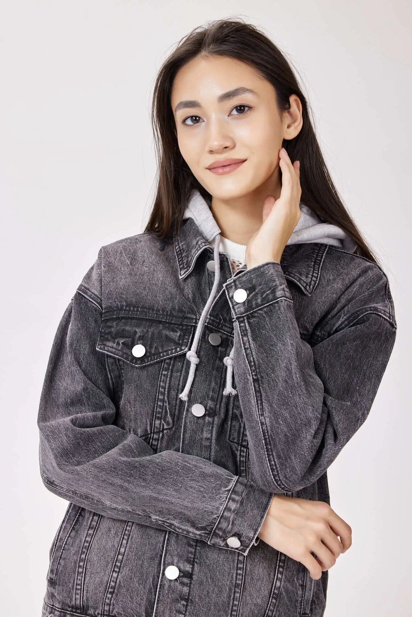 Куртка джинсовая Selfie, размер M, серый — фото 1