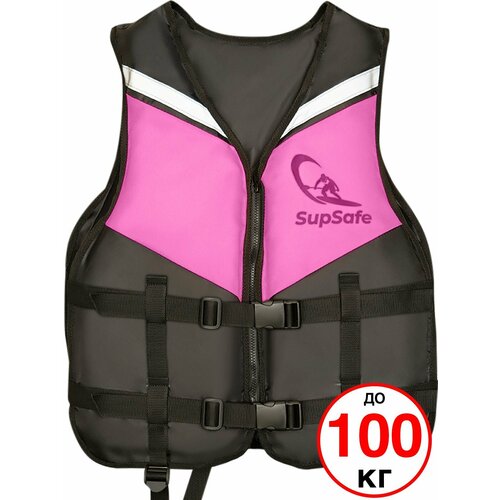 SupSafe спасательный жилет до 100 кг, 50-52 черный; розовый