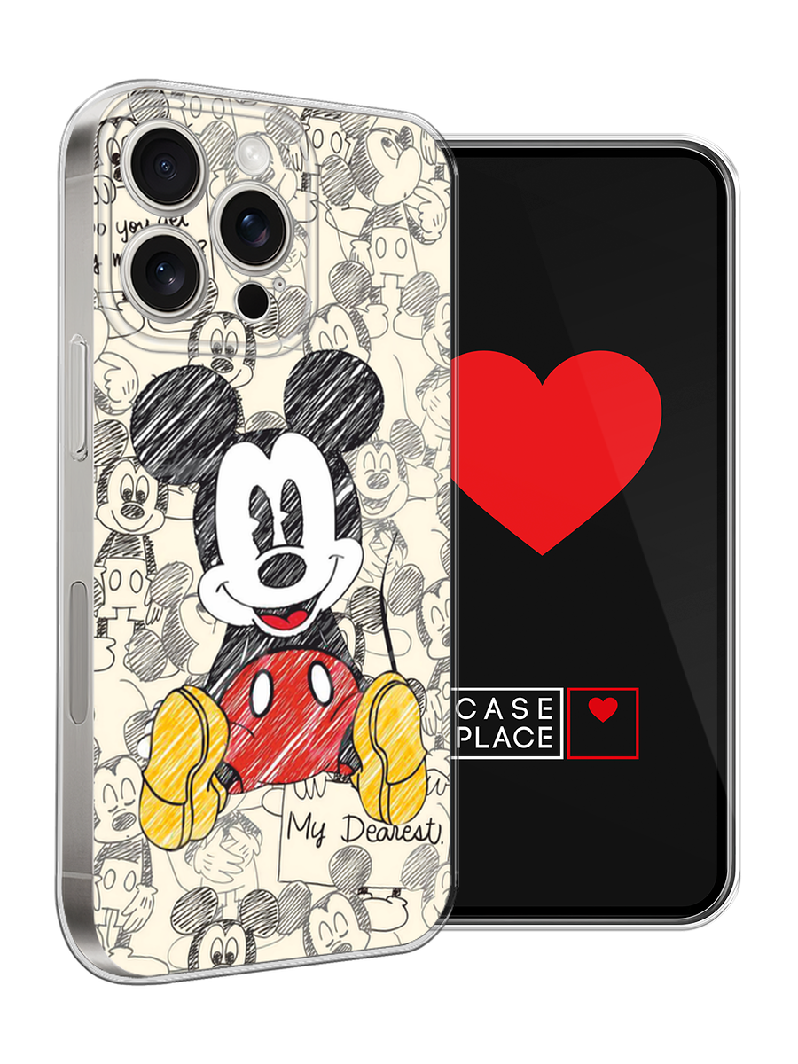 Чехол на Apple iPhone 15 Pro Max / Айфон 15 Про Макс с принтом Микки Маус — фото 1