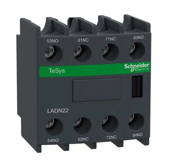 LADN22 LA-DN22 Блок вспомогательного контакта, TeSys D, 2NO + 2NC, передний монтаж, клеммы с винтовыми зажимами