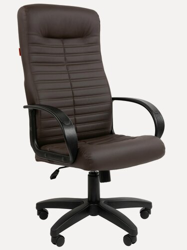 Изображение товара Компьютерное кресло CHAIRMAN 480 LT, экокожа, темно-коричневый, с пластиковыми подлокотниками и механизмом качания