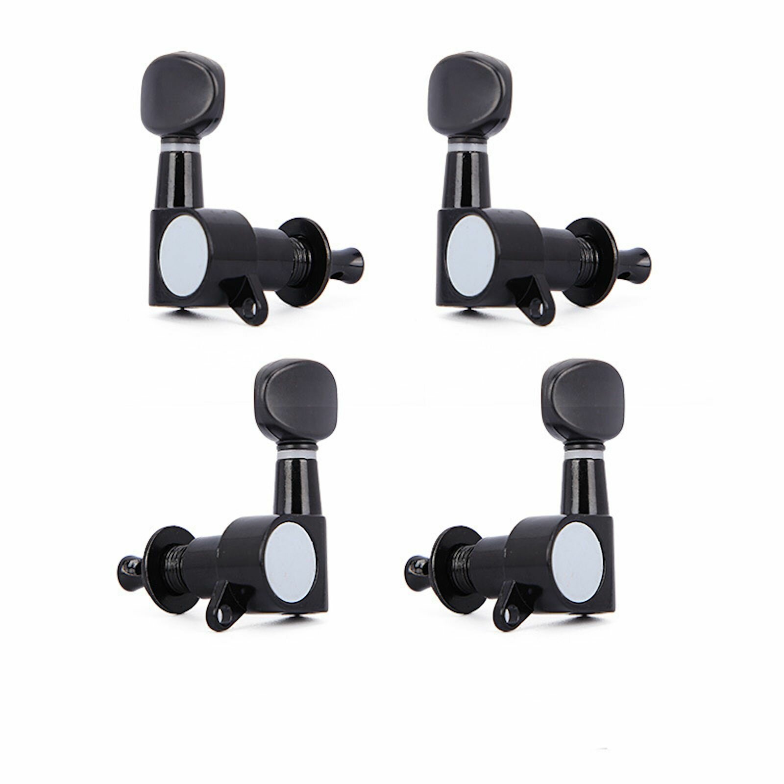 Комплект одиночной колковой механики 2+2 для укулеле без втулок. Ручки пластик. 1 отверстие для струн.