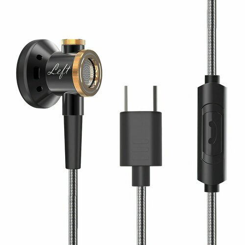 Внутриканальные наушники с гарнитурой Metal D08 USB Type-C черный 645₽