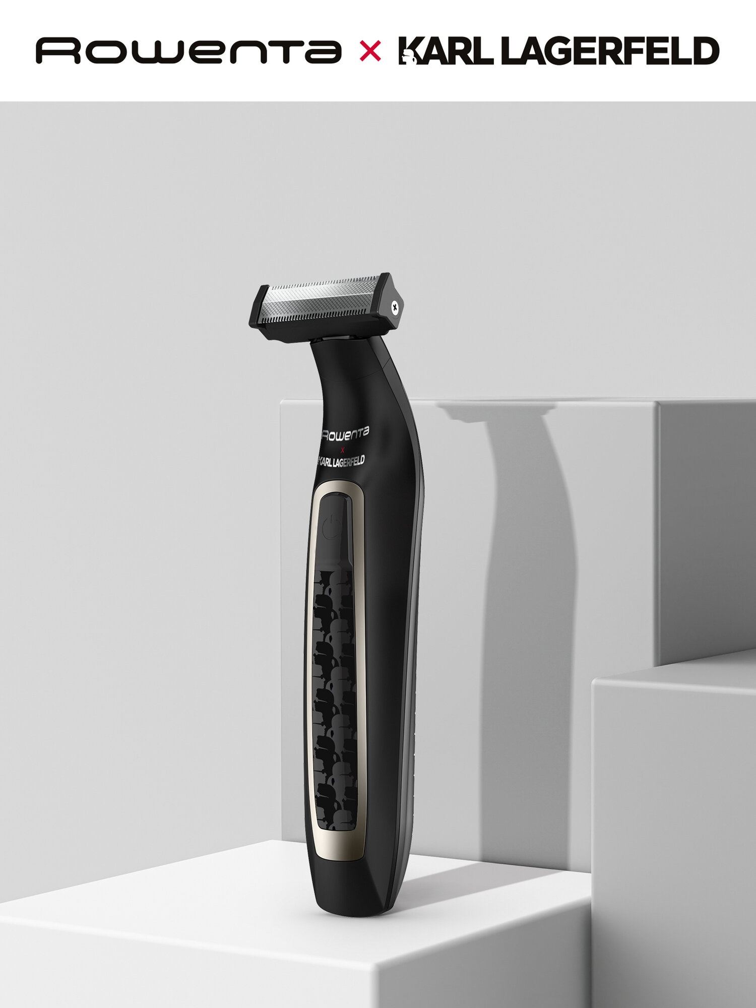 Триммер для бороды и усов Rowenta Karl Lagerfeld Forever Sharp TN602LF0, черный, водонепроницаемый, 120 минут автономной работы