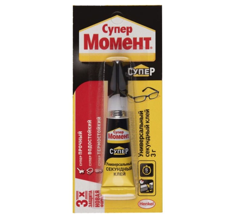 Клей Henkel Момент Супер секундный Универсальный 3г (термо и влагостокий)
