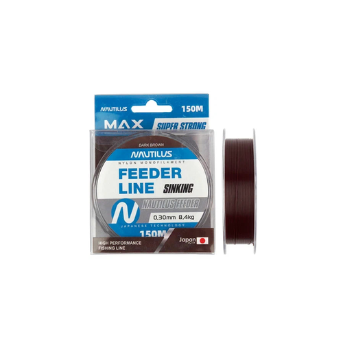 Леска фидерная Nautilus FEEDER LINE Sinking 150м Dark Brown 0.20мм 4.2кг, 06-42302477