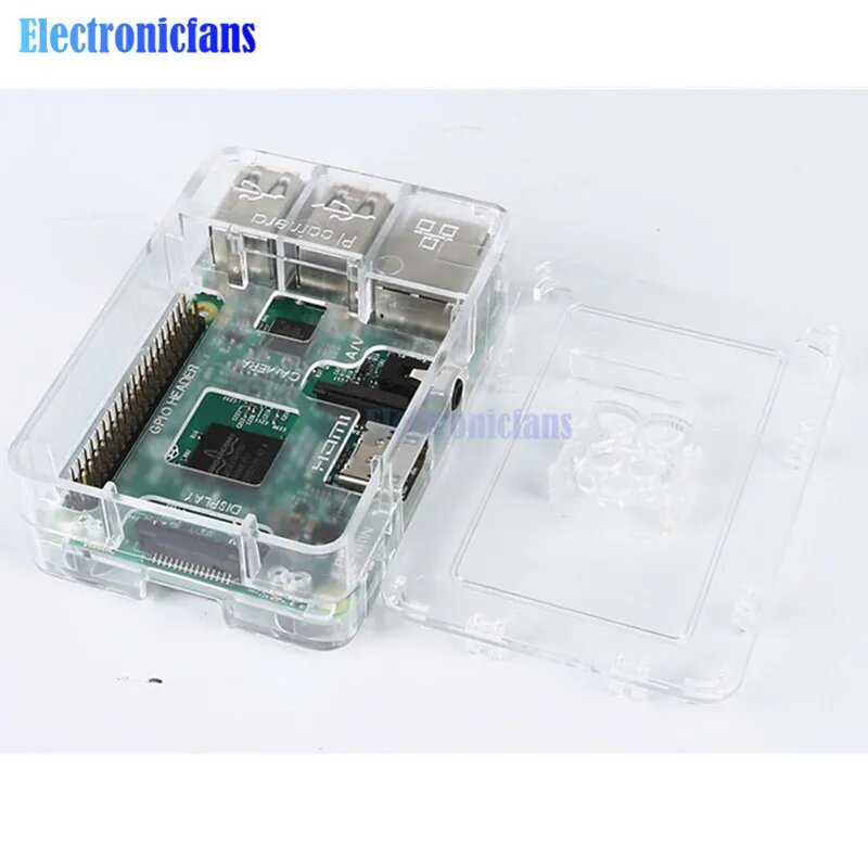 Прозрачный акриловый чехол для Raspberry Pi, обновленный для Raspberry Pi 3, 2 & B + Новый