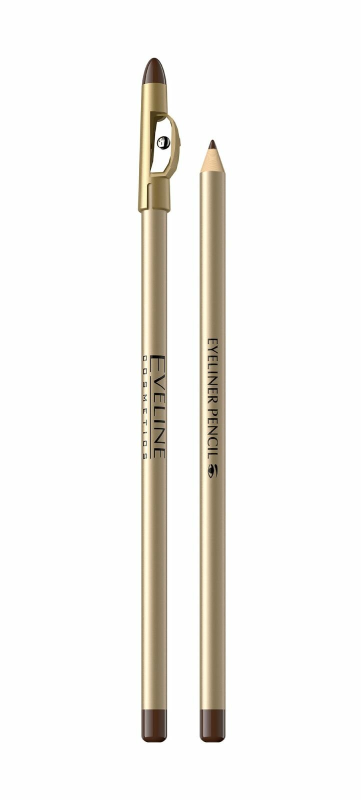 EVELINE Карандаш для макияжа глаз Eyeliner Pencil контурный с точилкой, 9 г, Brown