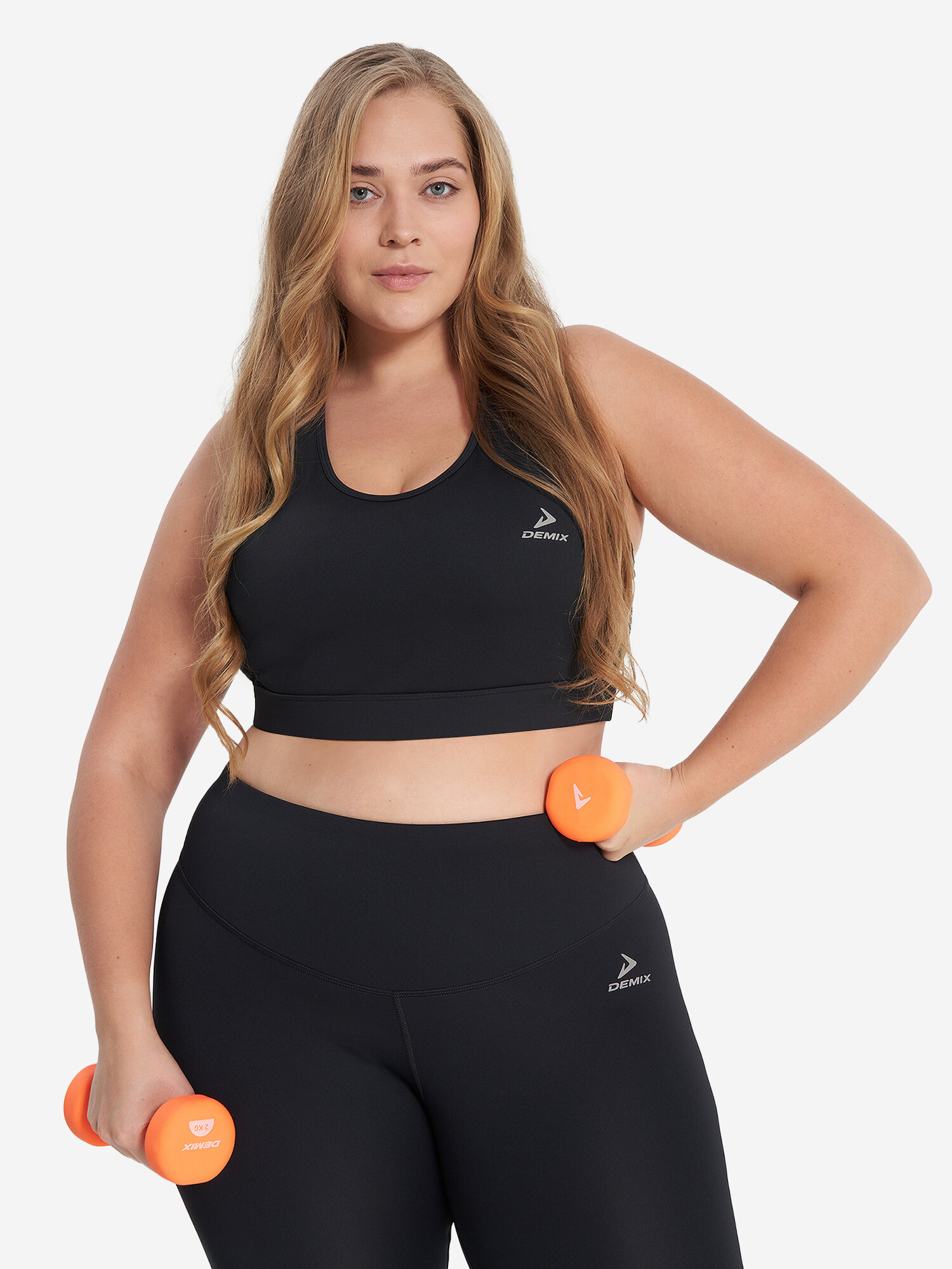 Топ спортивный Demix W D Fitness AA Plus size Bra, размер 56/58, черный