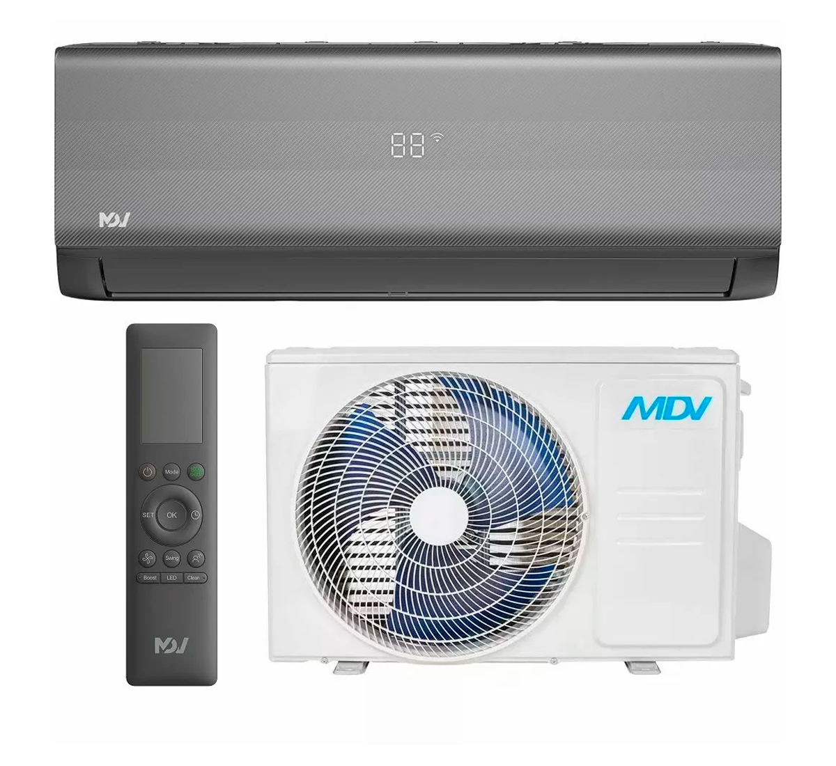 Сплит-система MDV MDSALF-12HRFN8/MDOALF-12HFN8 Infini Loft Inverter, комплект, инвертор, серый, до 35 м