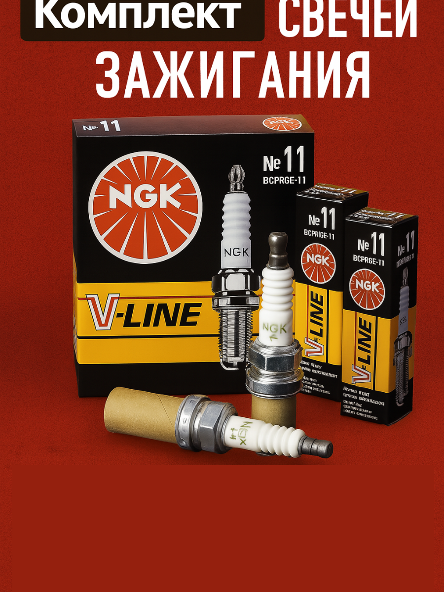 Комплект свечей зажигания NGK 5282 (4 шт) Для Chevrolet Aveo Lacetti Daewoo Nexia Lanos Lada Ваз (8,16 клап)
