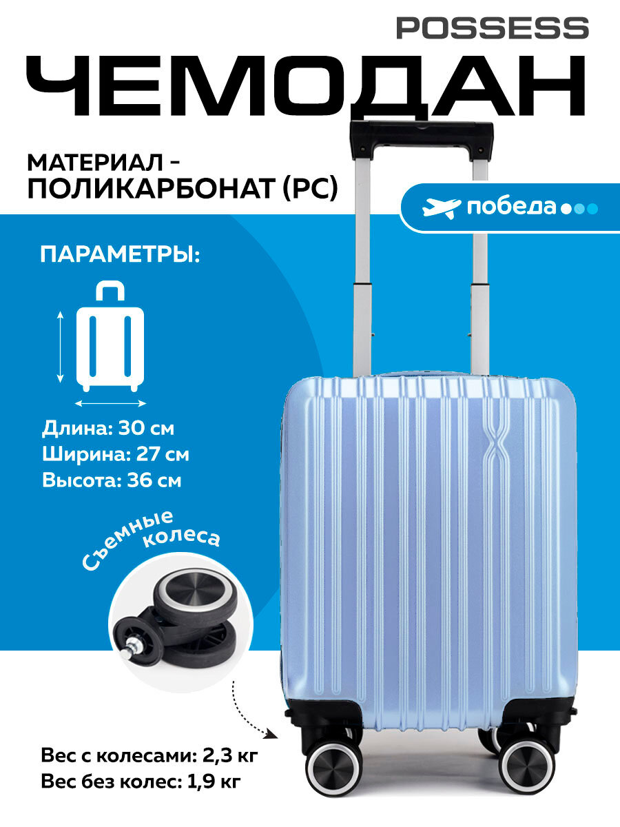 Чемодан голубой 