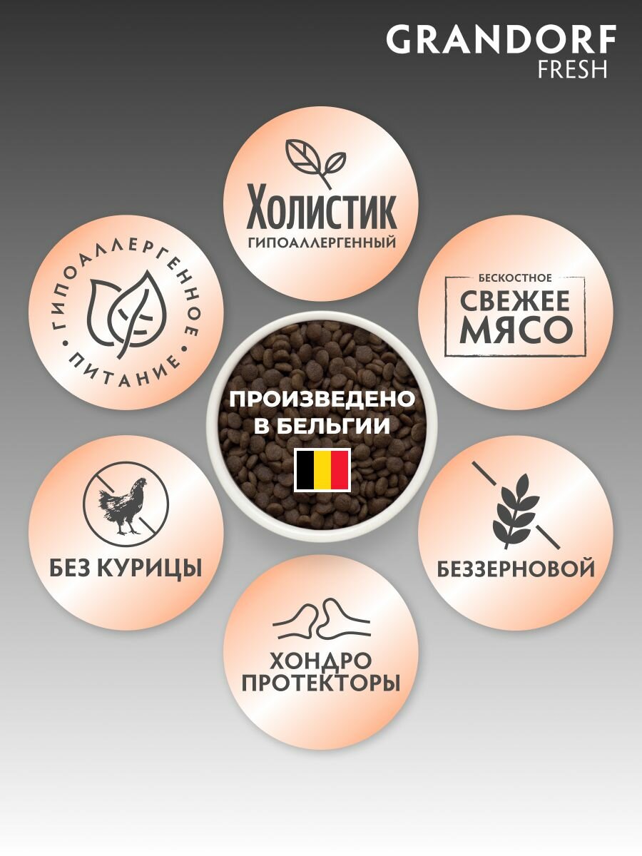 Сухой корм для кошек крупных пород Grandorf Fresh Large Ягненок Батат 2кг — фото 1