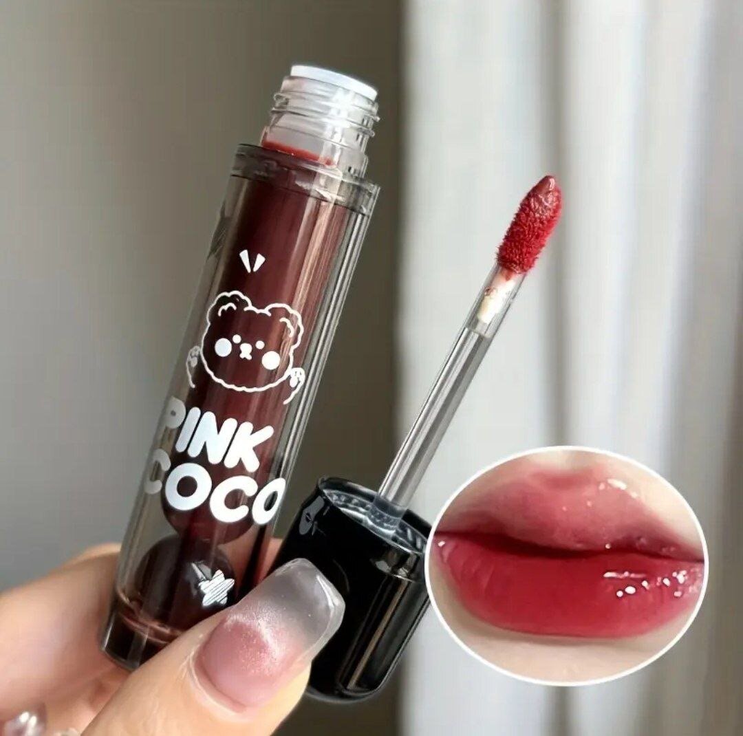 PINK COCO Teddy Glossy Lip Glaze, зеркальный блеск, увлажняющий блеск для губ, жидкая помада, косметический Цвет: 05#