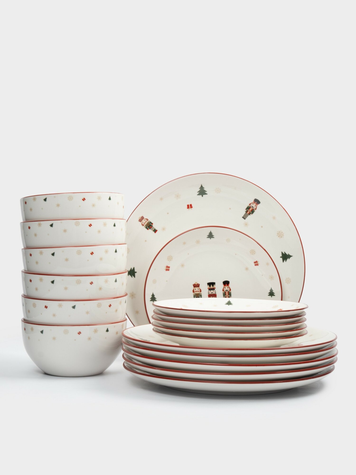 Посуда Для Сервировки Xiaomi Сервиз обеденный с кружками, 6 персон, 24 предмета, фарфор, белый, Щелкунчики, Nutcracker (Anna Lafarg)
