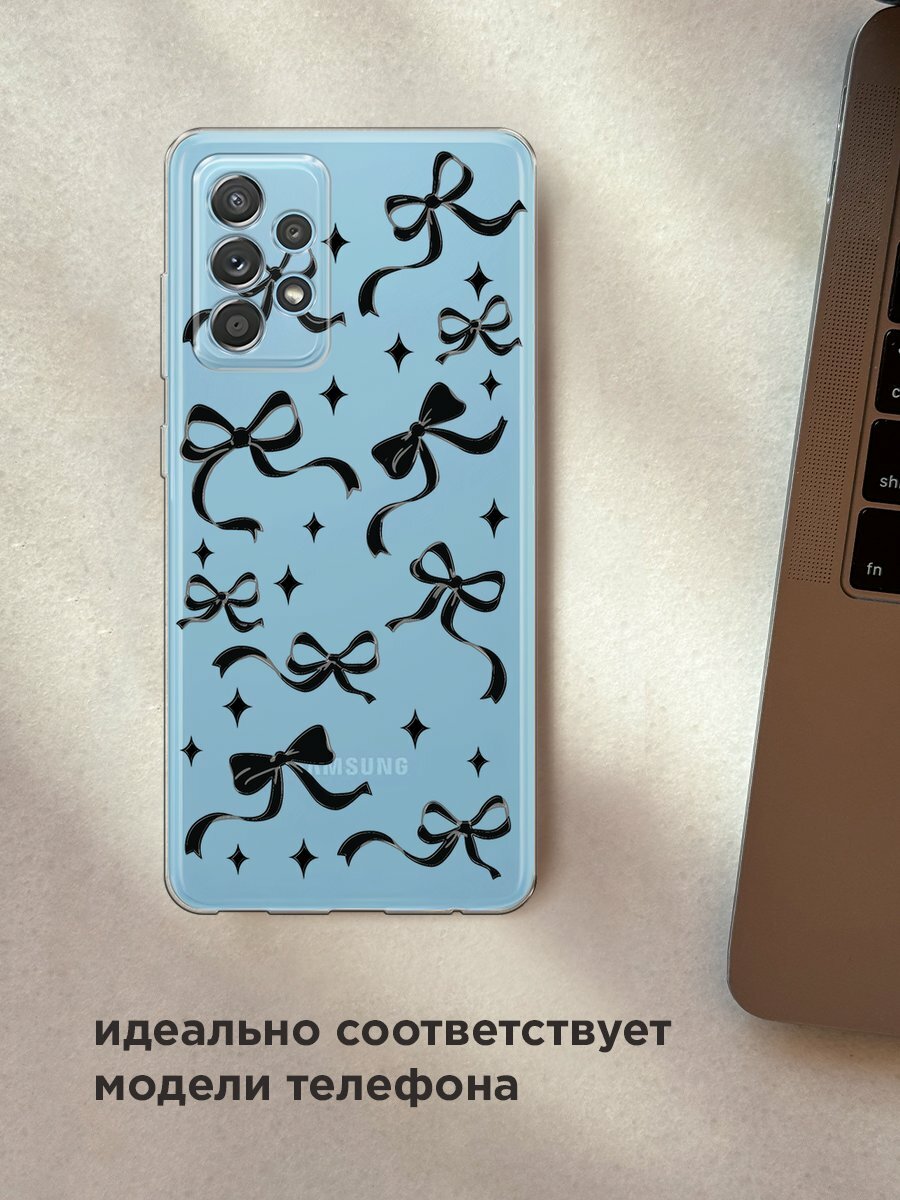 Чехол на Samsung Galaxy A52/A52s / Самсунг Галакси А52/A52s с принтом "Милые чёрные бантики 4" — фото 1